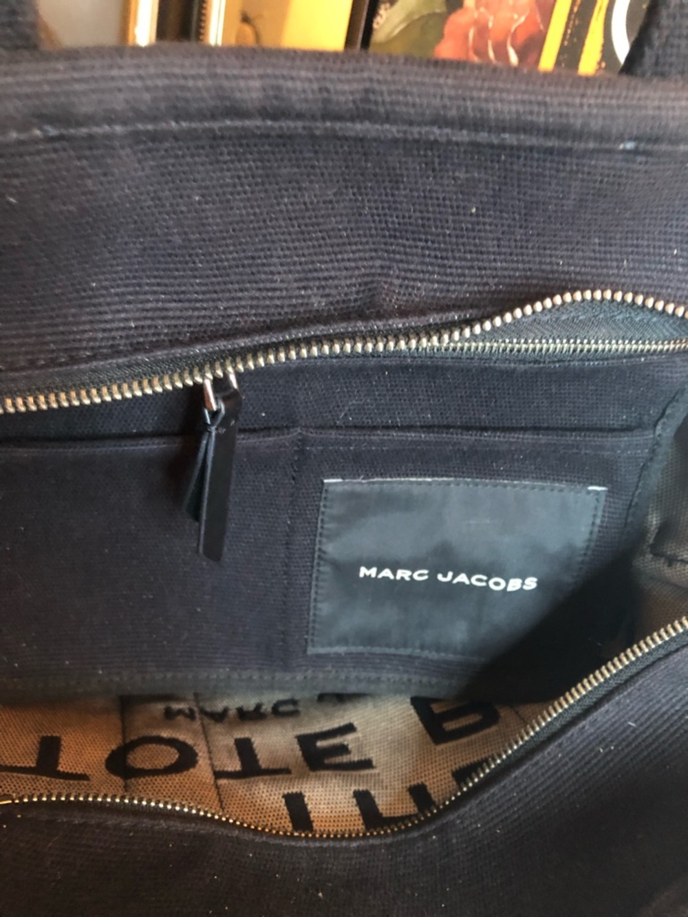 Marc Jacobs Black Canvas 'The Tote Bag' with Removable Strap - Picture 7 of 12
